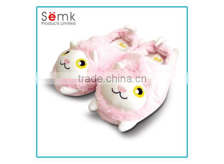 Wholesale custom novelty black winter fancy animal plush slippers for girls