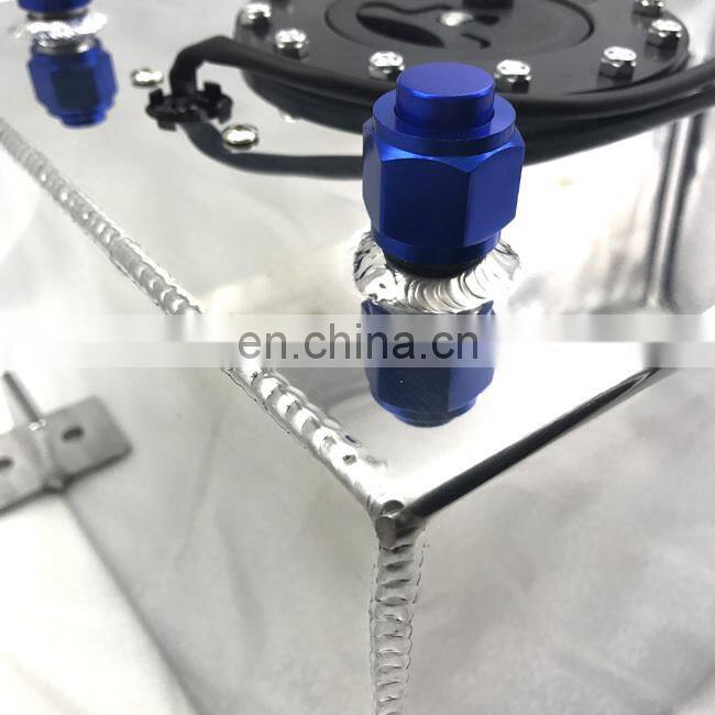 Aluminum polished silver fabricated racing fuel cell