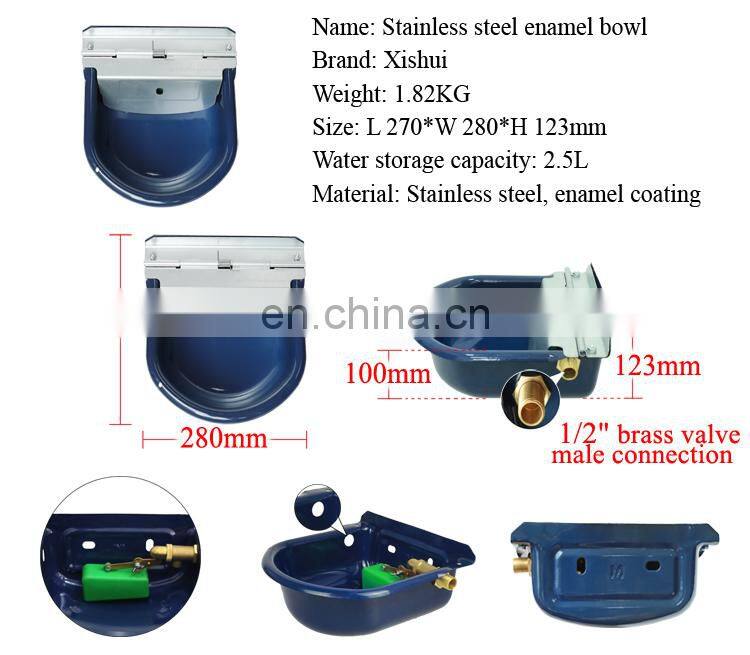 Stainless steel enamel cattle drinking water bowl for cow sheep goat horse