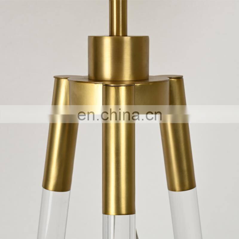 Simple three-legged bedside lamps with glass shade art supplies chrome lamp table light