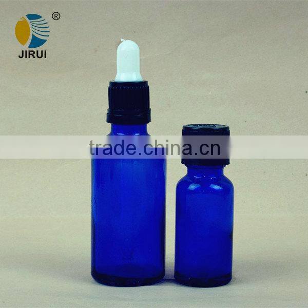 different caps blue color essential oil dropper bottle