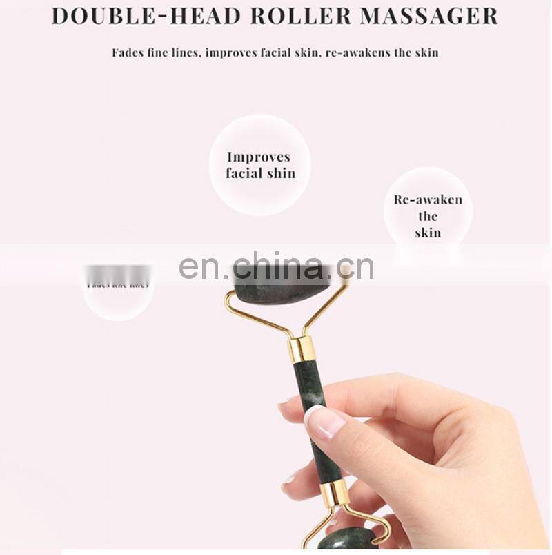 Dual Action Facial brush jade roller for massage Makeup Tools set