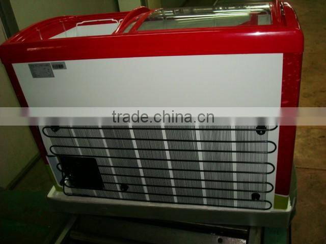 Commercial quick freezing glass top ice cream chest deep freezers
