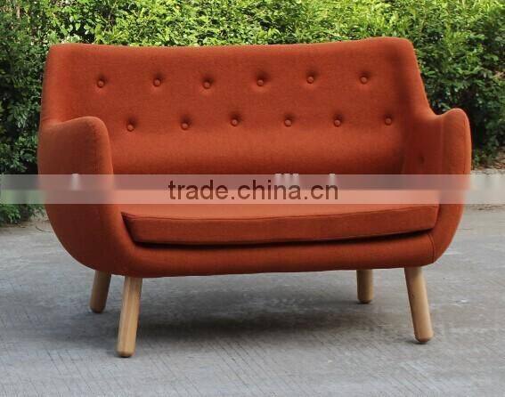 2 seats Finn Juhl wood legs Pelican chair