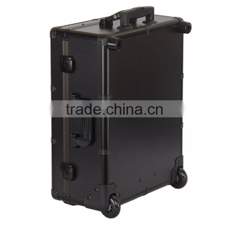 Professional beauty makeup vanity case/trolley makeup box with lighted mirror