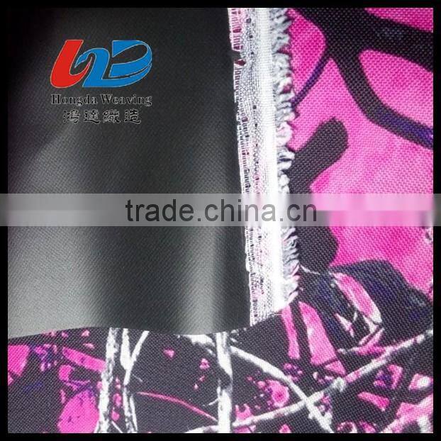 Water Proof 600D PVC Coated Polyester Oxoford Fabric In Red Camouflage Print For Bags/Luggages/Shoes/Tent Using