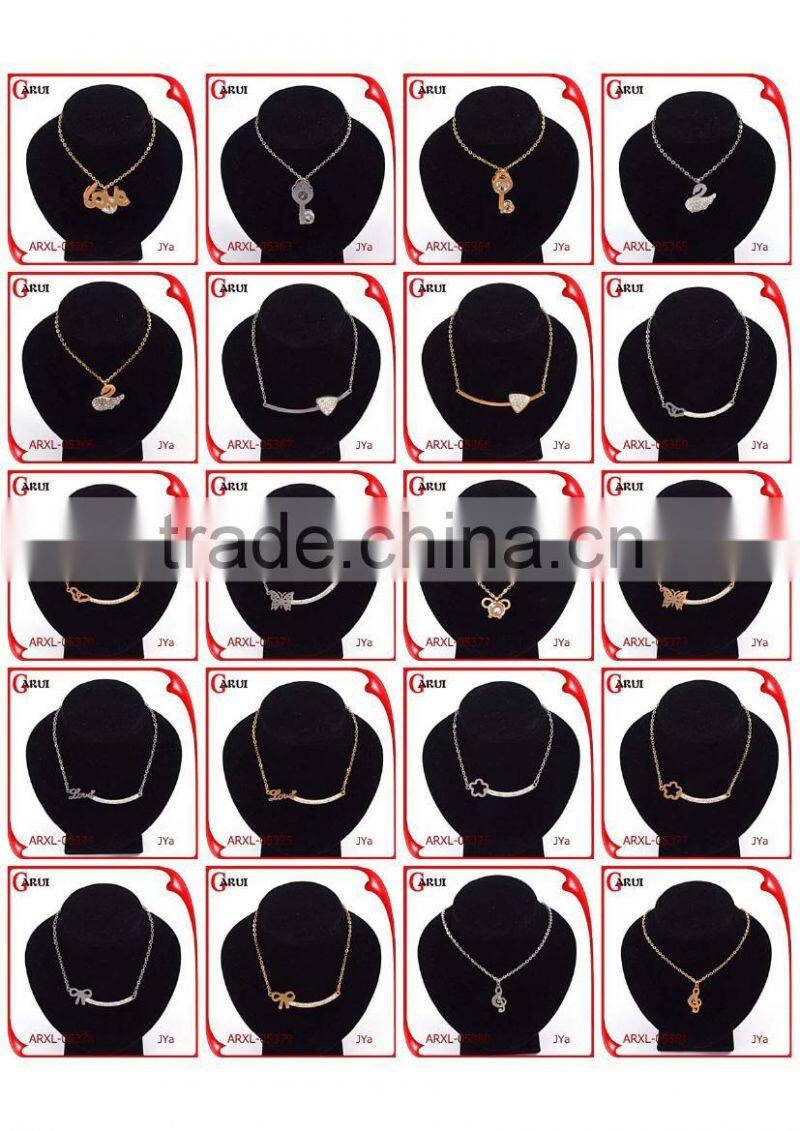 Latest design beads necklace rose gold button lucky necklace