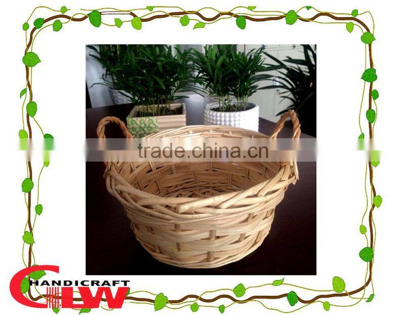 wicker picnic basket,basket,1 PC wood chip and split willow basket with handle