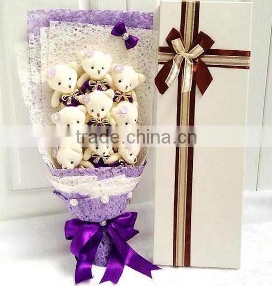 plush toy bouquet/lot cartoon bouquet of bear doll plush toy/teddy bear baby doll/toy for baby