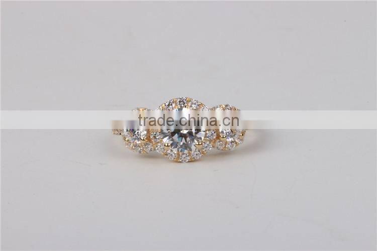 Top quality solid jewellry factory price ring 14K gold AAAAA CZ ring wedding band ring fashion jewelry