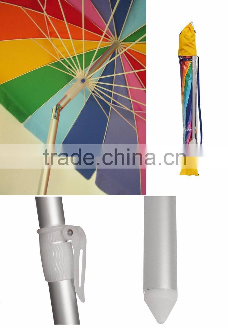 Folding Round Sun Umbrella Shelter Tent Outdoor Beach Rainbow Umbrella