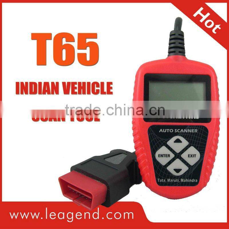 Fully Functional Digital Scanner / OBD2 Indian auto Code Reader T65 with update online ,view freeze frame data