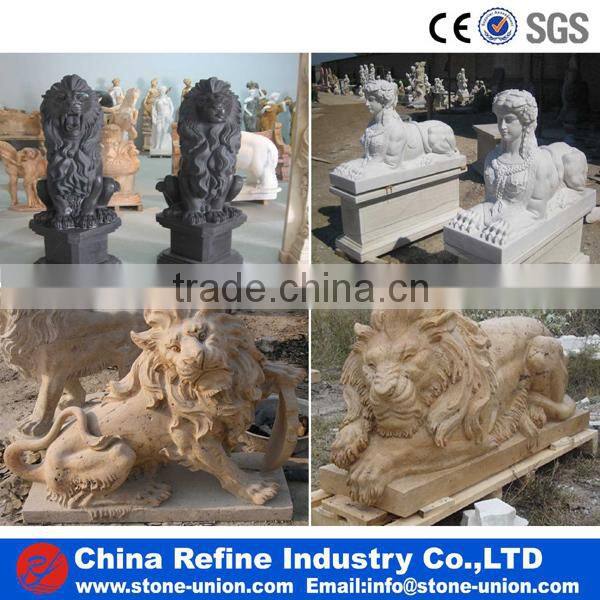 white marble lion statue