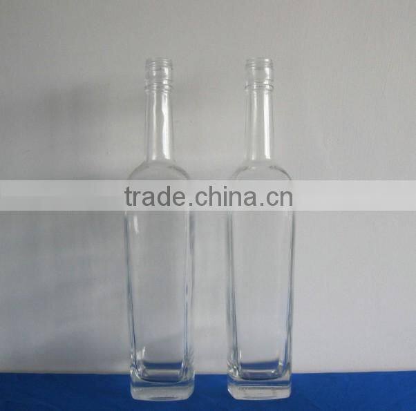 WHOLESALE SQUARE ALCOHOLIC GLASS BOTTLE WITH ALUMINIUM SCREW CAP