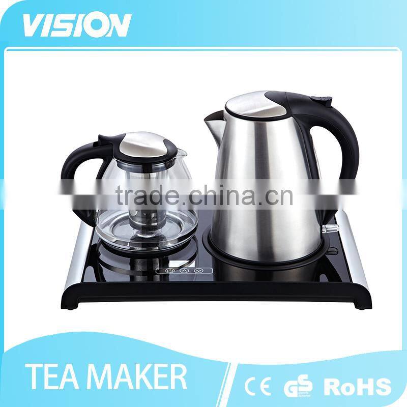 8992T-E1 Black color electric Tempered Glass Tea maker