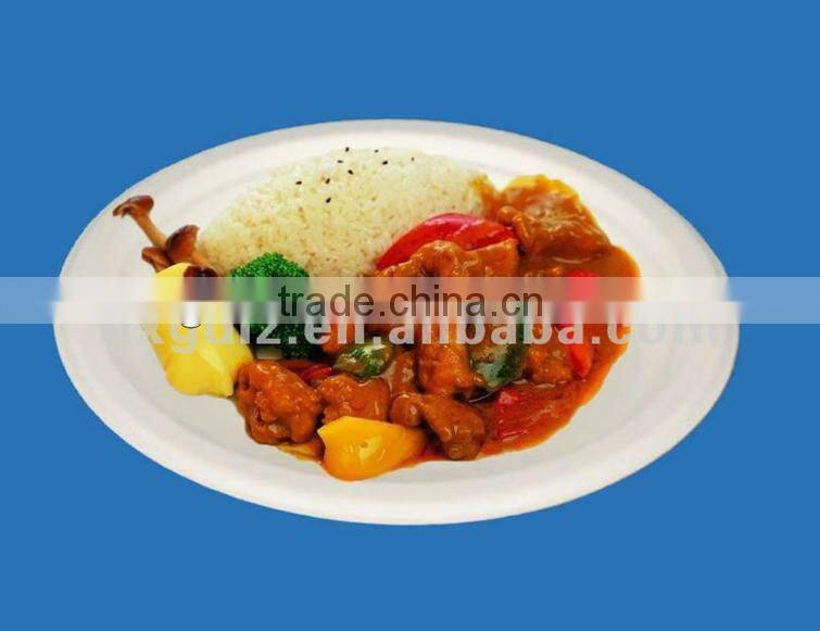 100% Biodegradable Microwavable 10" 3-Compartment Fast food Plate