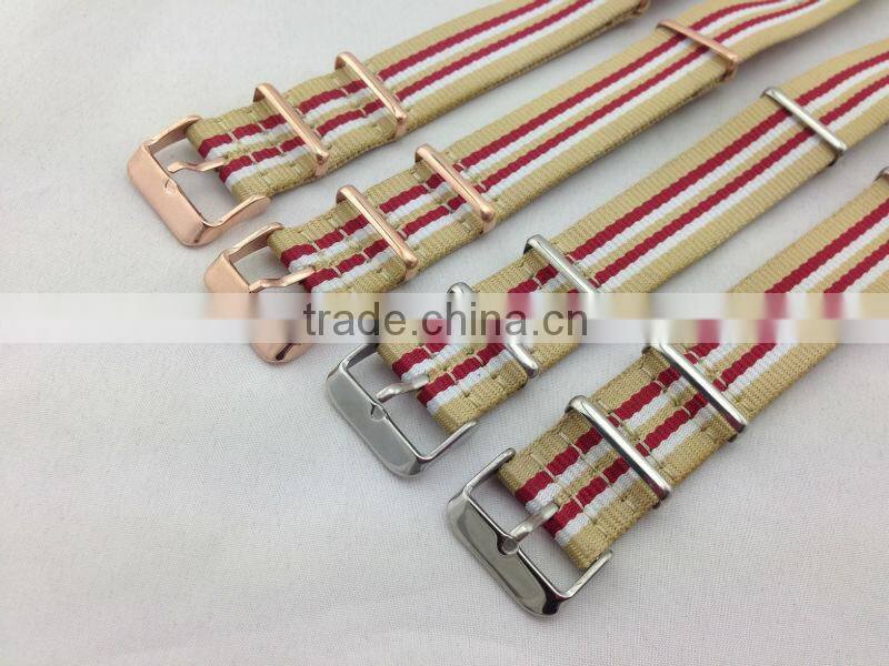 Assorted Color Nato Watch Strap With IP Gold Rose buckle