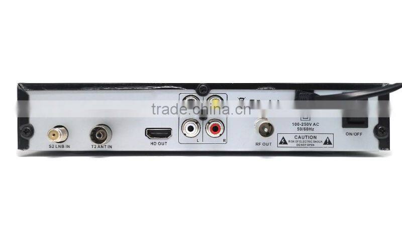 2016 factory new design support wifi POWERVU YOUTUBE BISS dvb t2 and s2 combo decoder