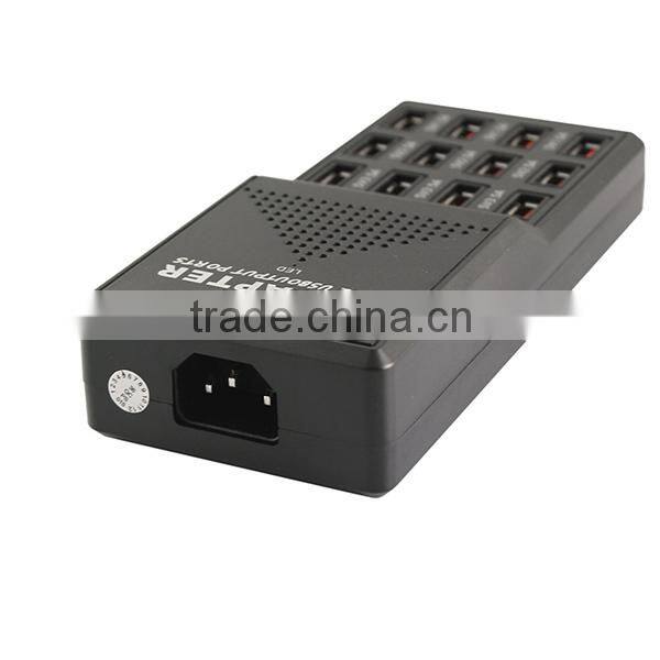 12 USB Outputs 5V 12A Multi Ports Fast Charging USB Power Adapter