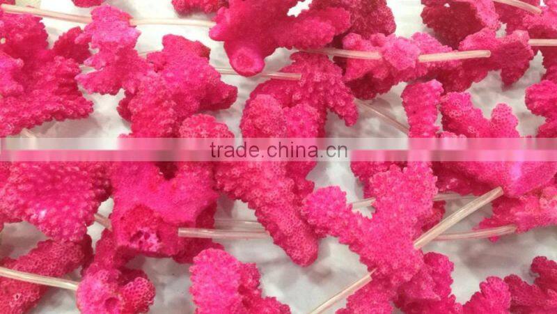 Dyed Red Natural Bamboo Coral Rough Raw Material Marine Aquarium Reef Coral Decotarion