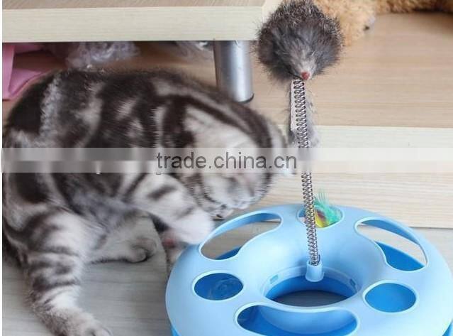 spring mouse chaser plastic amusement disk cat toy