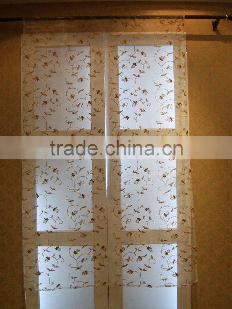 2015 cheap embroidered poly sheer curtain drapery