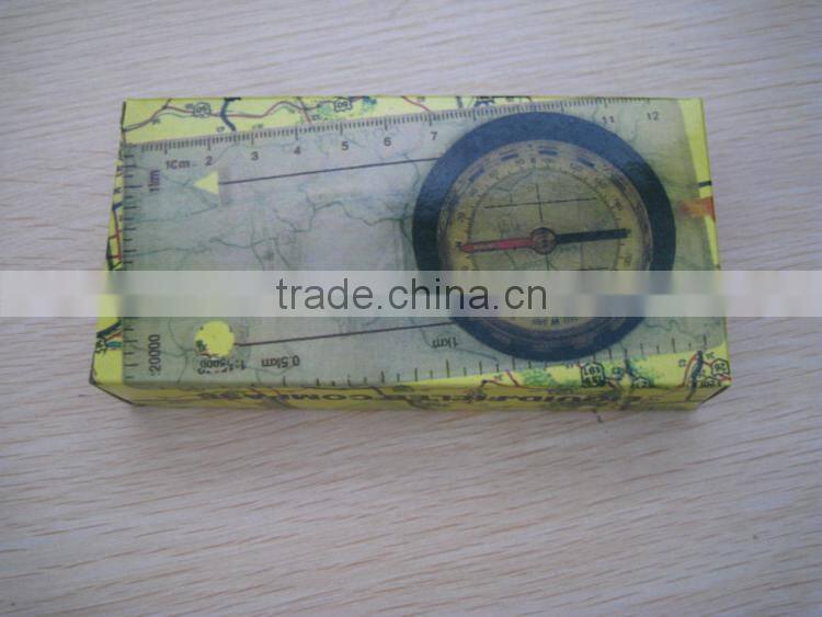 outdoor camping baseplate map compass with ruler and magnifier