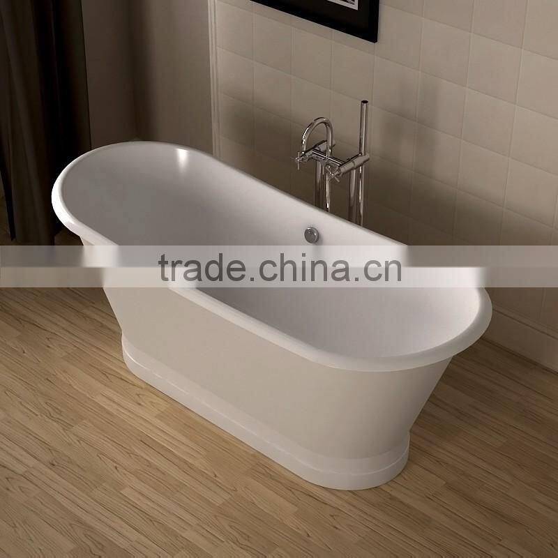 free standing cast iron soaking bath tub no drillings