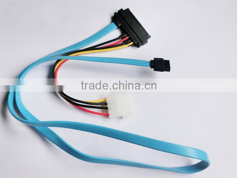 super speed SATA 7+15 to 7p+ 4pin charger and data cable