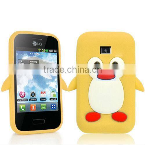 PENGUIN SILICONE SKIN Mobile Phone Case COVER FOR LG Optimus L3 E400