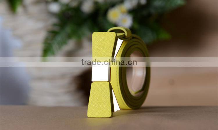2016 fashion stylish PU ladies dress belt for woman with bowknot