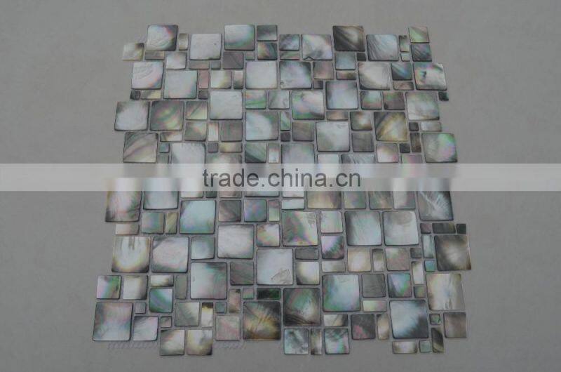 New arrive blacklip shell mosaic tile in Multisize pattern,black lip sea mother of pearl