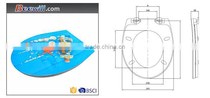 Custom deisgn decorative wc seats soft close toilet seat