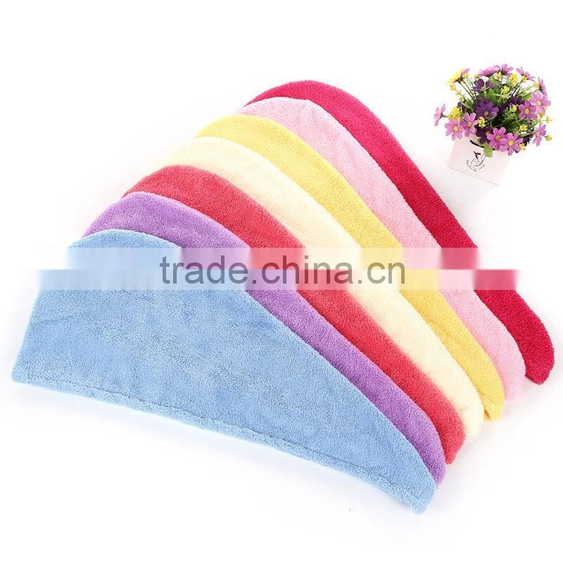 Coral fleece towel shower cap,2015 Elastic model shower cap wholesale