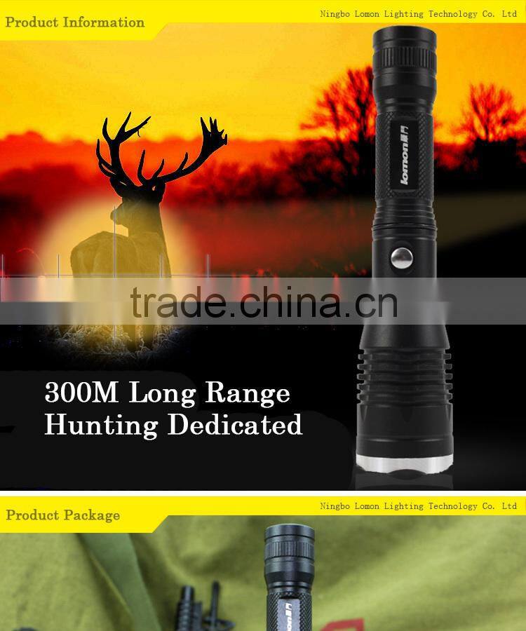 Wholesale 300m Military Hunting Rechargeable Flashlight 18650 Rechargeable Battery Torch Light