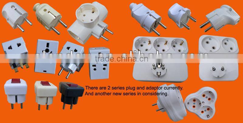 European style 2 round pin AC power adaptor with earth (P8812)