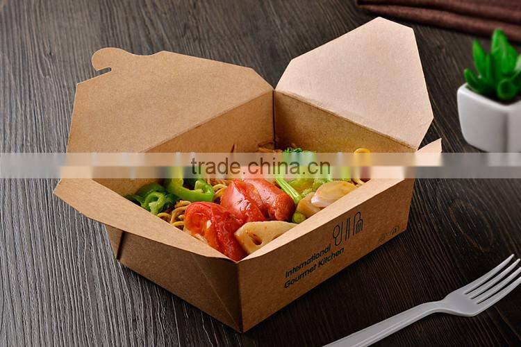 Recyclable green fresh kraft paper food box,fast food packaging box