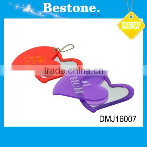 New style heart shape cheap folding pocket mirror