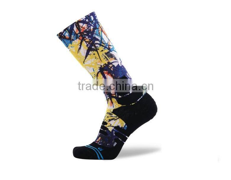 customized cool design dye sublimation basketball socks