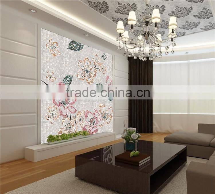 newest nature mother of pearl shell maber mosaic for TV/sofa wall tile