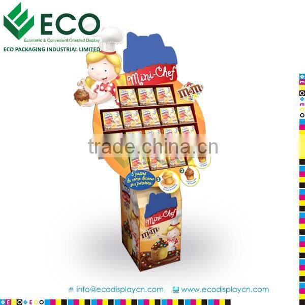 Customized Lovely Advertising Kids Snack Corrugated Display Stand For Promotion