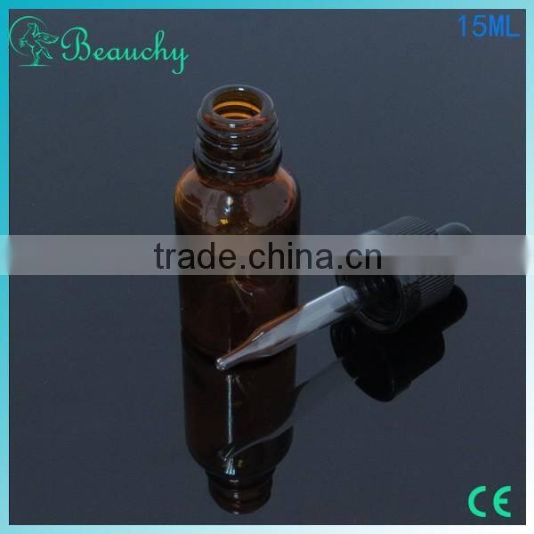 hot 2015 beauchy 15ml glass dropper bottle, colored glass bottles e-liquid glass bottles