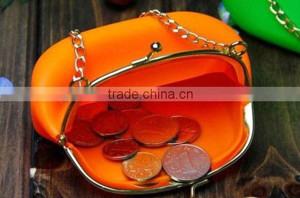 Cheap Mini metal handle colorful dustproof silicone easy wallet