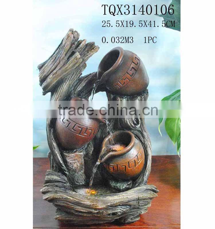 Mini Tabletop Pot Water Fountain with LED Light