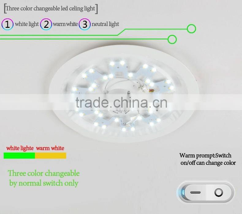 220-240V 96W 7200lm warm/nature/daylight 3 color temperature changeable square led ceiling lights