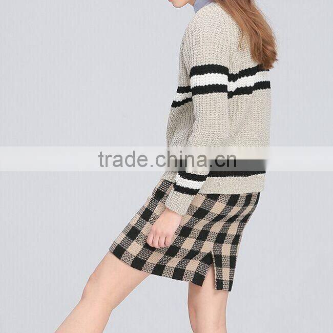 OEM Service Computer Knitted Pullover Adults Autumn Winter Varsity Sweater Women