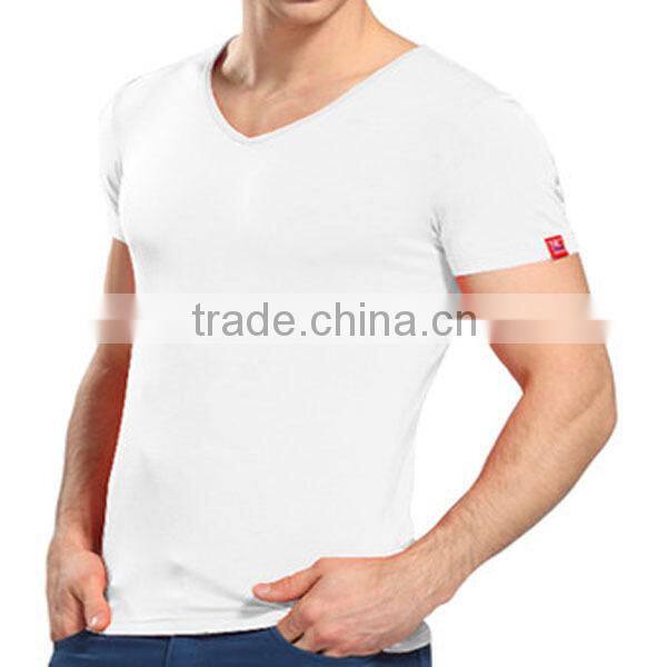 Hot! 2014 New Design Slim Mens V-Neck T shirt for Gym Sports (lyt-040005)