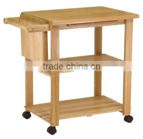 wood Kitchen island with cutting board