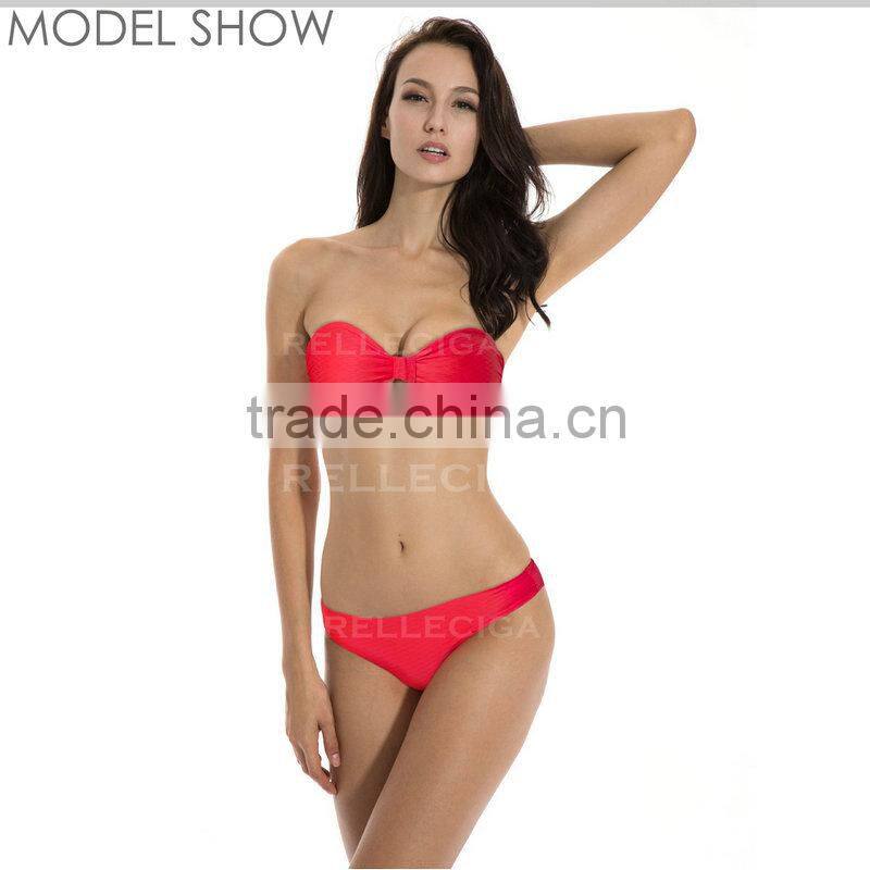 2016 Bandeau Bikini swimwear with Removable Halter Straps
