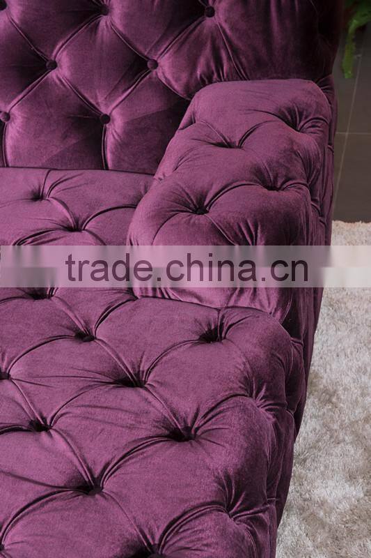 new classic tufted chesterfield L shaped fabric sofa set AL046